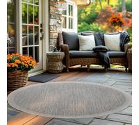 Carpettex Tapis d'Extérieur Résistant aux Intempéries 120 cm Rond Gris - Résistant aux UV, Imperméable et Léger - Idéal pour Balcon, Terrasse, Cuisine et Jardin