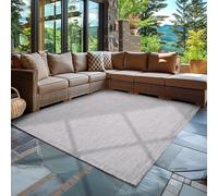 Carpettex Tapis d'Extérieur Résistant aux Intempéries 120 x 170 cm Gris - Résistant aux UV, Imperméable et Léger - Idéal pour Balcon, Terrasse, Cuisine et Jardin