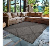 Carpettex Tapis d'Extérieur Résistant aux Intempéries 140 x 200 cm Noir - Résistant aux UV, Imperméable et Léger - Idéal pour Balcon, Terrasse, Cuisine et Jardin