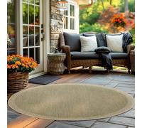 Carpettex Tapis d'Extérieur Résistant aux Intempéries 160 cm Rond Vert - Résistant aux UV, Imperméable et Léger - Idéal pour Balcon, Terrasse, Cuisine et Jardin