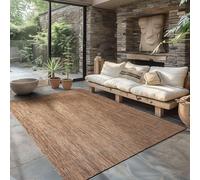 Carpettex Tapis d'extérieur résistant aux intempéries, aspect sisal, marron, idéal pour balcon, jardin, terrasse et comme tapis de cuisine, lavable, tissé plat, imperméable, facile d'entretien