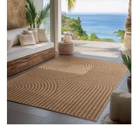 Carpettex Tapis d'Extérieur Résistant aux Intempéries 160x230 cm Beige - intérieur Résistant aux UV, Imperméable, Robuste et Naturel en Jute - Idéal pour Balcon, Terrasse, Cuisine, Jardin, et Salon