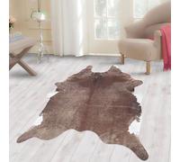 Carpettex Tapis en Fausse Fourrure Imitation Peau de Vache, Motif de Vache imprimé en numérique, Lavable en Machine et antidérapant., Couleur: Marron, Taille: 150 x 200 cm