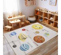 Carpettex Tapis Enfant 100x150 cm Multicolore Planètes Antidérapant