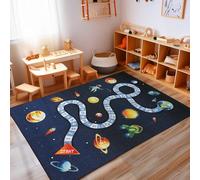 Tapis chambre enfant CARPETTEX bleu/multi 160 x 230 cm antidérapant lavable à la main