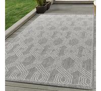 Carpettex Tapis Intérieur Extérieur 240x340 cm Géométrique Gris Crème