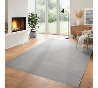 Carpettex Tapis Lavable à Poils Courts 240x340 cm Argent Moderne