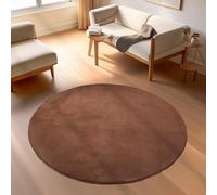 Carpettex Tapis Lavable à Poils Courts Rond 160 cm Marron