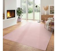 Carpettex Tapis Moelleux Moderne à Poil Court, uni, avec Une Face inférieure antidérapante Lavable et Doux, Couleur: Rose, Taille: 140 x 200 cm