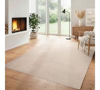 Carpettex Tapis Moelleux Moderne à Poil Court, uni, avec Une Face inférieure antidérapante Lavable et Doux, Couleur: Crème, Taille: 140 x 200 cm