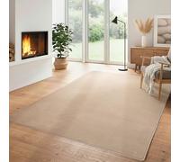 Carpettex Tapis Moelleux Moderne à Poil Court, uni, avec Une Face inférieure Lavable et Doux, Couleur: Beige, Taille: 160 x 230 cm