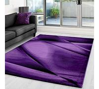 Tapis moderne poil court pour salon et chambre coucher au design abstrait et facile d'entretien Couleur: Lilas Taille: 160 x 230 cm