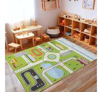 Carpettex Tapis pour Enfants avec Design de Rue, adapté aux garçons, idéal pour la Chambre d'enfant. Ce Tapis de Jeu est antidérapant et Lavable, Couleur: Vert, Taille: 120 x 170 cm
