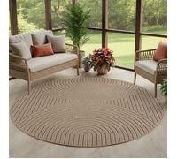 Carpettex Tapis Rond 160 cm Tapis Skandi Boho pour Salon et Chambre Terrasse Balcon Intérieur balcon