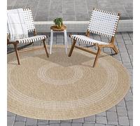 Carpettex Tapis Rond Intérieur Extérieur 200 cm Beige Effet Sisal