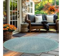 Carpettex Tapis Rond Intérieur Extérieur 200 cm Bleu Lavable Imperméable