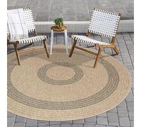 Carpettex Tapis Rond Intérieur Extérieur 80 cm Naturel Effet Sisal