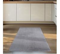 Carpettex Tapis Runner Argent 80x150 cm Lavable Tapis à Poils Courts, Antidérapant et Doux, pour Chambre, Cuisine et Couloir