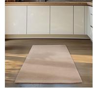 Carpettex Tapis Runner Beige 80x150 cm Lavable Tapis à Poils Courts Antidérapant et Doux pour Chambre Cuisine et Couloir