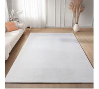 Carpettex Tapis Runner Blanc 60x100 cm Lavable Tapis à Poils Courts, Antidérapant et Doux, pour Chambre, Cuisine et Couloir