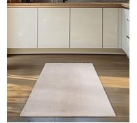 Carpettex Tapis Runner Crème 80x150 cm Lavable Tapis à Poils Courts, Antidérapant et Doux, pour Chambre, Cuisine et Couloir