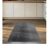 Carpettex Tapis Runner Gris 80x150 cm Lavable Tapis à Poils Courts, Antidérapant et Doux, pour Chambre, Cuisine et Couloir