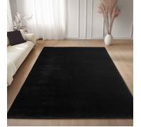 Carpettex Tapis Runner Noir 60x100 cm Lavable Tapis à Poils Courts, Antidérapant et Doux, pour Chambre, Cuisine et Couloir