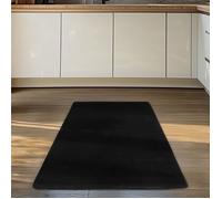 Carpettex Tapis Runner Noir 80x150 cm Lavable Tapis à Poils Courts, Antidérapant et Doux, pour Chambre, Cuisine et Couloir