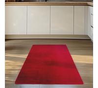 Carpettex Tapis Runner Rouge 80x150 cm Lavable Tapis à Poils Courts, Antidérapant et Doux, Design Monochrome Moderne pour Chambre, Cuisine et Couloir