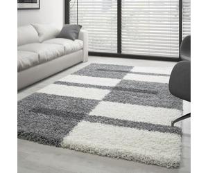 Carpettex Tapis Salon 160x230 cm Moderne Gris Clair - Tapis Shaggy à Poils Longs Doux et Moelleux - Cuisine Salle de Séjour Carré