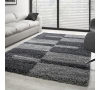 Carpettex Tapis Salon Moderne 300x400cm Gris Salle de Séjour - Tapis Shaggy à Poils Longs Doux et Moelleux - Cuisine