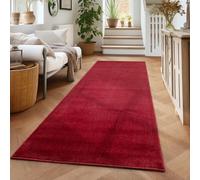 Carpettex Teppich Tapis à Poil Court uni pour Le Salon, Super Doux, Disponible en différentes Couleurs et Tailles., Couleur: Rouge, Taille: 80 x 150 cm