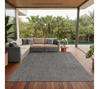 Carpettex Teppich Tapis d'extérieur uni résistant aux intempéries, idéal pour Les terrasses, Les balcons, Les Jardins et Les Cuisines, Couleur: Gris, Taille: 140 x 200 cm