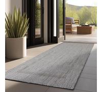 Carpettex Teppich Tapis d'extérieur uni résistant aux intempéries, idéal pour Les terrasses, Les balcons, Les Jardins et Les Cuisines, Couleur: Gris, Taille: 80 x 250 cm