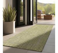Carpettex Teppich Tapis d'extérieur uni résistant aux intempéries, idéal pour Les terrasses, Les balcons, Les Jardins et Les Cuisines, Couleur: Vert, Taille: 80 x 150 cm