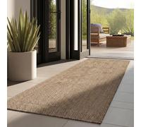 Carpettex Teppich Tapis d'extérieur uni résistant aux intempéries, idéal pour Les terrasses, Les balcons, Les Jardins et Les Cuisines, Couleur: Marron, Taille: 80 x 150 cm