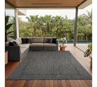 Carpettex Teppich Tapis d'extérieur uni résistant aux intempéries, idéal pour Les terrasses, Les balcons, Les Jardins et Les Cuisines, Couleur: Noir, Taille: 60 x 100 cm
