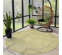 Carpettex Teppich Tapis d'extérieur uni résistant aux intempéries, idéal pour Les terrasses, Les balcons, Les Jardins et Les Cuisines, Couleur: Vert, Taille: 120 cm Rond
