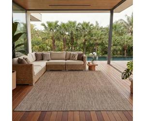 Carpettex Teppich Tapis d'extérieur uni résistant aux intempéries, idéal pour Les terrasses, Les balcons, Les Jardins et Les Cuisines, Couleur: Marron, Taille: 280 x 370 cm