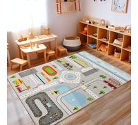 Carpettex Teppich Tapis pour Enfants avec Design de Rue, adapté aux garçons, idéal pour la Chambre d'enfant. Ce Tapis de Jeu est antidérapant et Lavable, Couleur: Gris, Taille: 160 x 230 cm