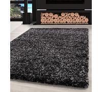 Carpettex Teppich Tapis Shaggy à Poil Long Design mélangé, Tapis à Poil Long de Style Vintage pour Le Salon, Couleur: Anthracite, Taille: 200 x 290 cm