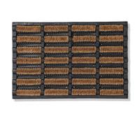 Carpido Paillasson Antidérapant - Tapis de Porte en Caoutchouc & Coco - Lignes 40x60 cm pour l'Extérieur - Résistant aux Intempéries