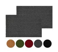 Carpido Paillasson Coco antidérapant - Tapis pour l'extérieur Couvert Resistant - Fibre Naturelle Durable - 100% Coco Gris 40x60 cm - Lot de 2