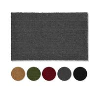 Carpido Paillasson Coco antidérapant - Tapis pour l'extérieur Couvert Resistant - Fibre Naturelle Durable - 100% Coco 60x90 cm Gris