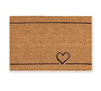 Carpido Paillasson Coco Coeur Lignes Design - Chemin de propreté 40x60 cm - paillasson intérieur - Tapis Coco antibactérien - matériau Naturel