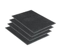 Carpido Paillasson de Jardin résistant - Gris Lot de 4 40 x 60 cm - Tapis Anti-salissures d'extérieur - Paillasson d'extérieur en Caoutchouc antidérapant