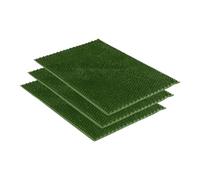 Carpido Paillasson de Jardin résistant - Vert Lot de 3 40 x 60 cm - Tapis Anti-salissures d'extérieur - Paillasson d'extérieur en Caoutchouc antidérapant