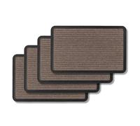 Carpido Paillasson Extérieur & Intérieur - Set de 4 50x80 cm - Lignes Marron - Tapis de Porte antidérapant - Tapis de propreté résistant - extérieur Marches
