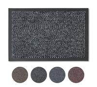 Carpido Paillasson Gris mélangé Lot de 2 40 x 60cm chiné pour l'intérieur - Tapis d'entrée Classique à séchage Rapide - Tapis de Porte Durable et antidérapant