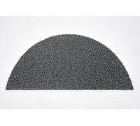 Carpido Paillasson intérieur Anthracite Demi-Rond 50x80 cm - paillasson antidérapant - paillasson extérieur résistant aux intempéries et antisalissure - paillasson avec Effet Brush